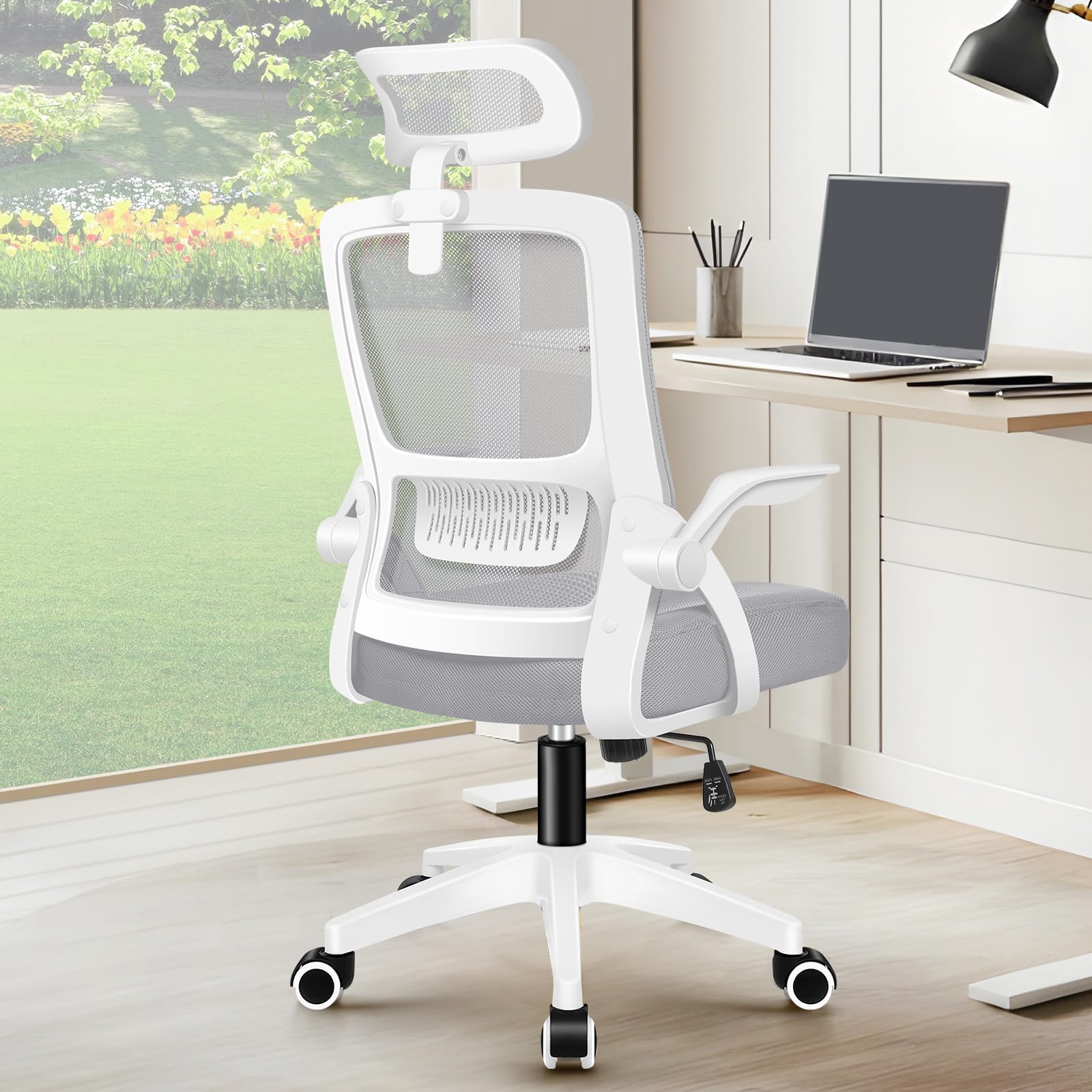 Chaise ergonomique réglable ALFORDSON supportant 180 kg couleur blanc