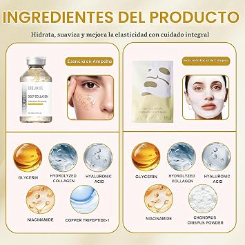 Hyaluron Serum Microneedling 50ml,4PCS Collagen Mask,Moisturizing