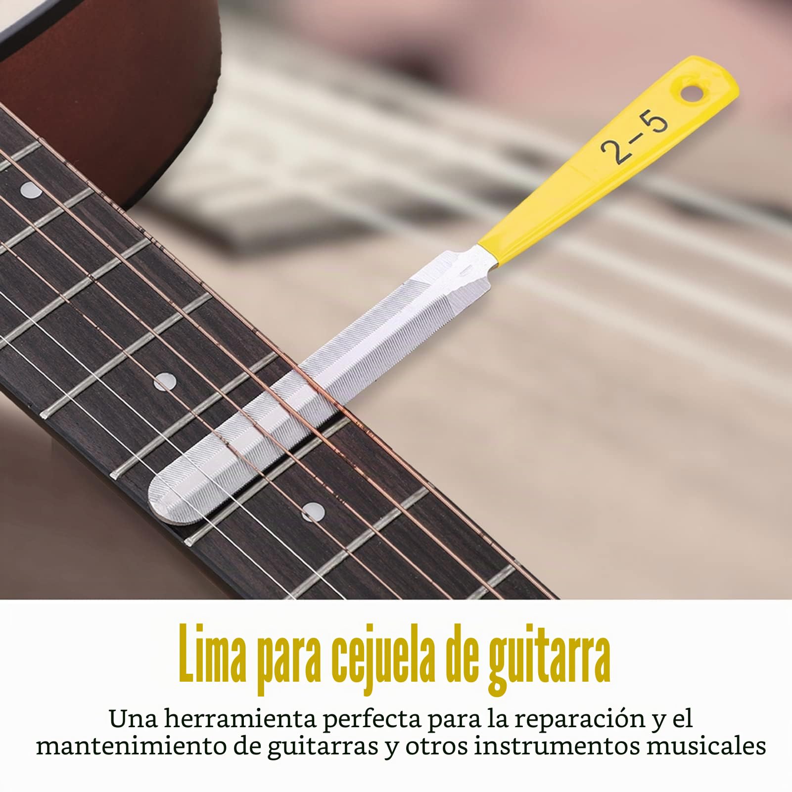 Set de 3 Limas para Guitarra, Herramientas de Ranura Doble para Cejillas de Bajo, Mandolina, Banjo, Ukelele, Instrumentos Musicales
