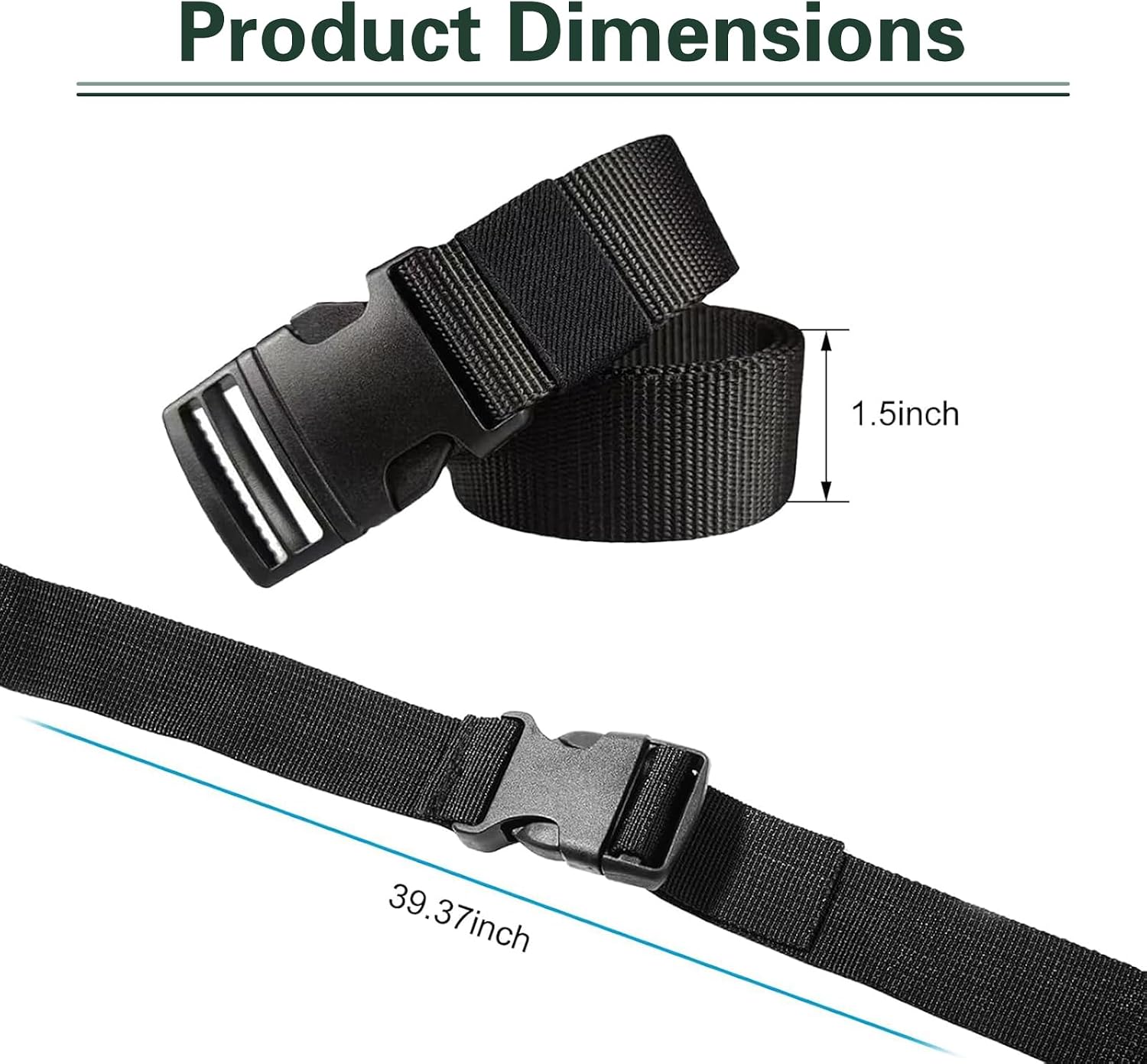 2Pcs Nylon Battery Hold Down Strap, 39 Inch Car Battery Tie Down Straps, Straps with Quick Release Buckles, Universal Battery Box Strap for Car Truck SUV Boat RV(Black)