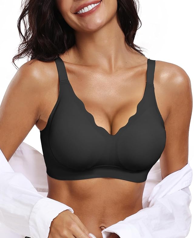 OEAK Womens Wireless Bras Push Up Support Full Coverage Bralettes No Underwire Bra Comfortable Everyday Seamless Tshirt Bras