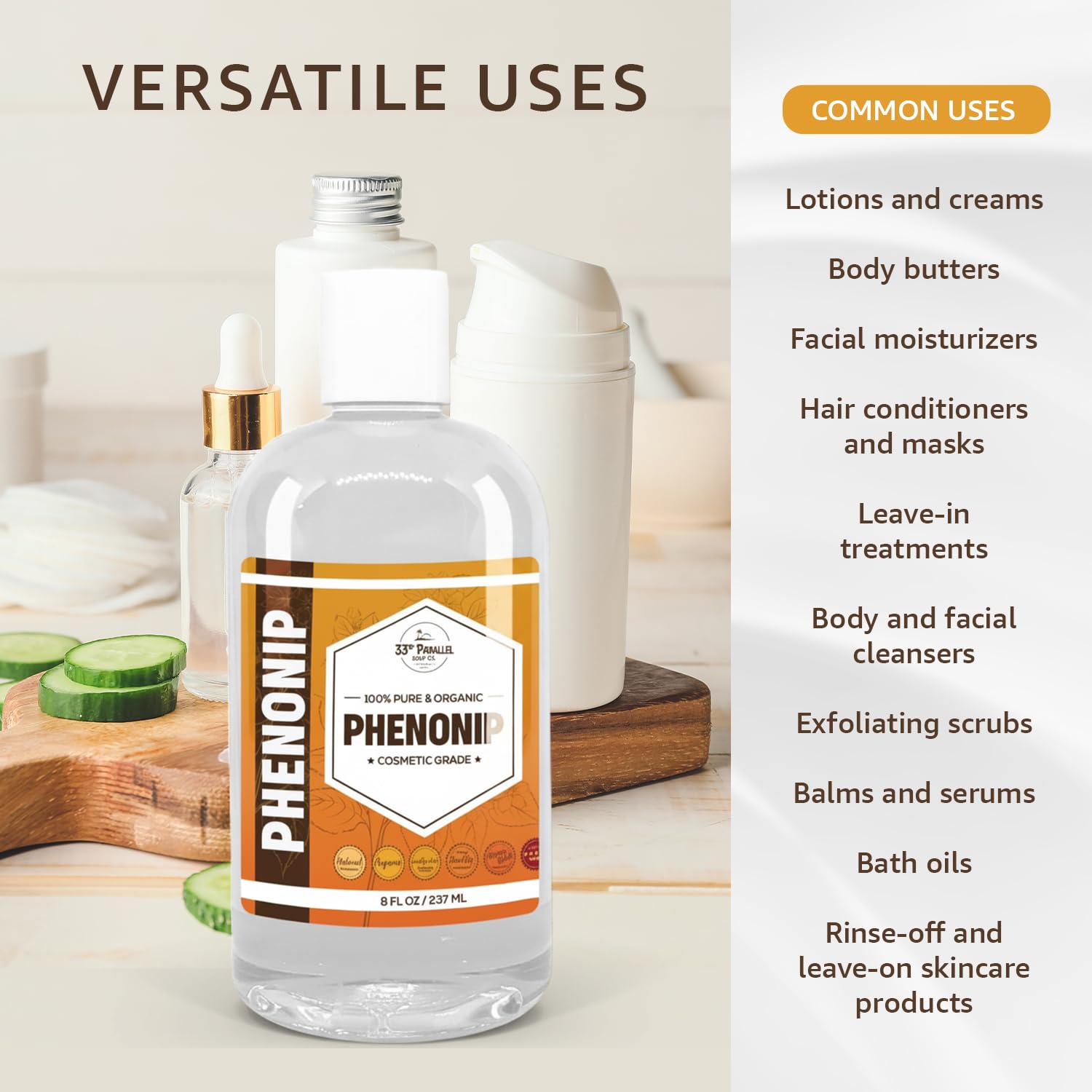 Phenonip Preservative (2oz) | Broad Spectrum Cosmetic Preservative for Lotions, Creams, Scrubs & Haircare – Enhances Product Stability & Shelf Life | 2 OUNCES