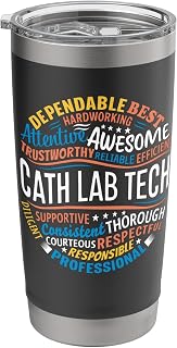 Cath Lab Tech Tshirt Gifts Appreciation Funny Cardiovascular Stainless Steel Insulated Tumbler