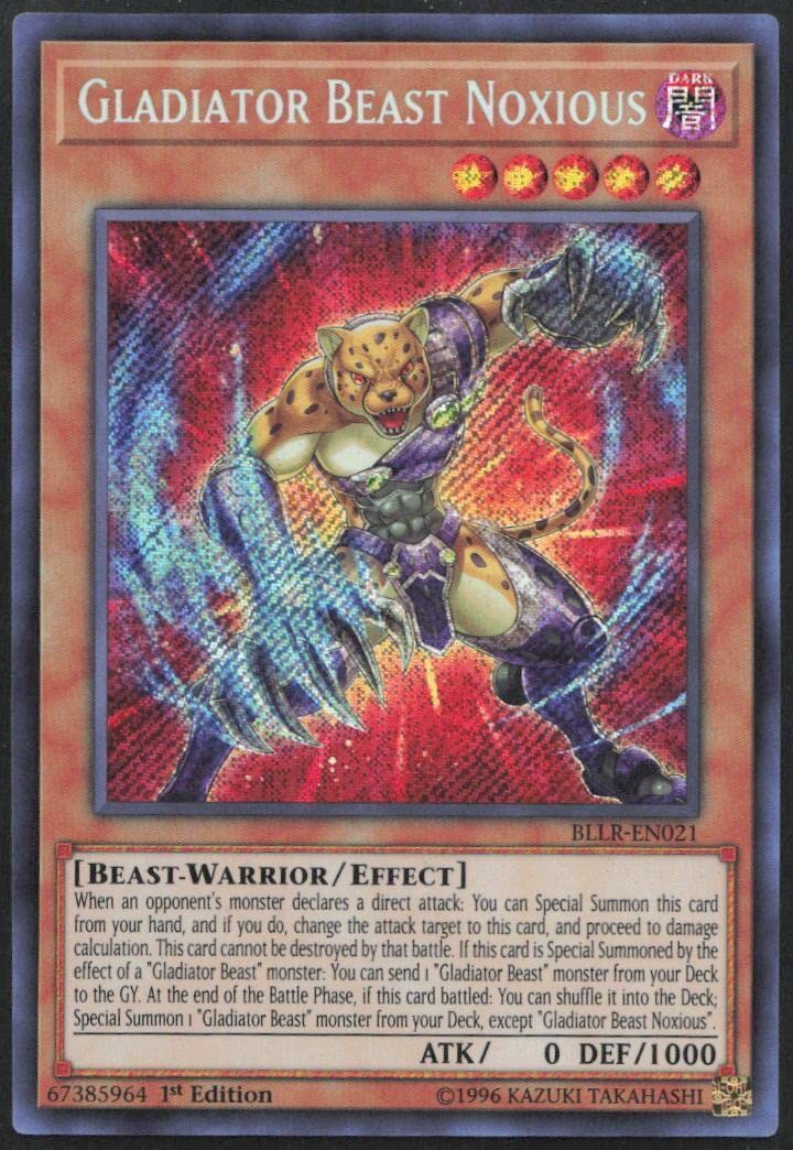 Gladiator Beast Noxious - BLLR-EN021 - Secret Rare - Battle of Legends - 1st Edition - NM/M