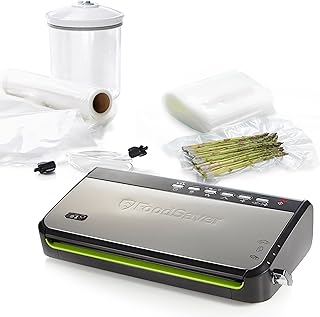 FoodSaver FFS005X Vacuum Sealer with Storage Compartment for Roll and Cutter, Pulse Function for Fragile Food, Includes Ma…