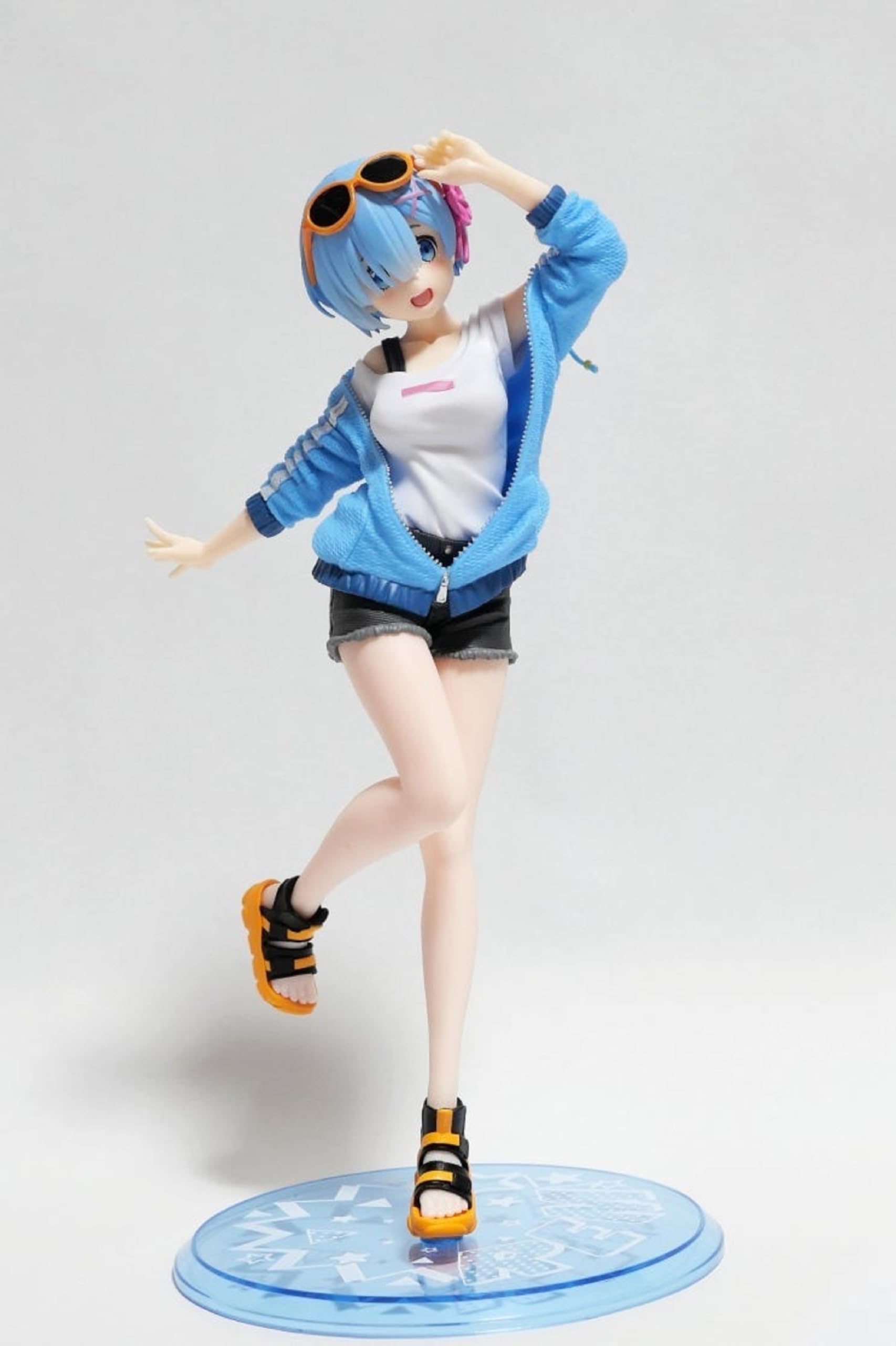 Re:Zero Rem Summer Casual Standing Pose Anime Action Figure | 25cm Blue Hair Sports Outfit Collectible Figurine for Table, Desk, Shelf & Gaming Room Decor | Gift for Anime Fans & Friends-image-43