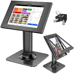 AboveTEK Anti-Theft iPad Kiosk Stand POS iPad Security Stands Aluminum Locking Tablet Stand with Heavy Duty Base 360