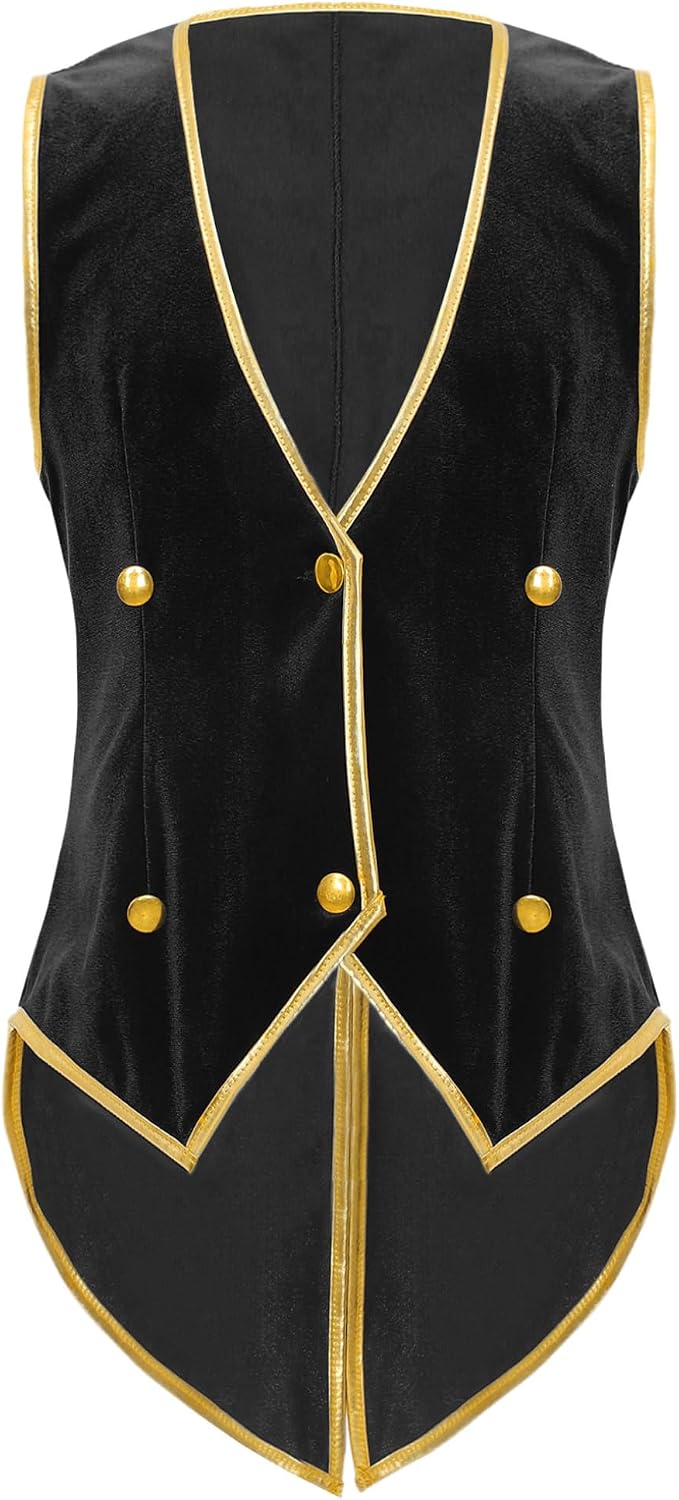 Choomomo Boys Steampunk Tailcoat Vest Kids Medieval Victorian Sleeveless Vintage Tuxedo Waistcoat