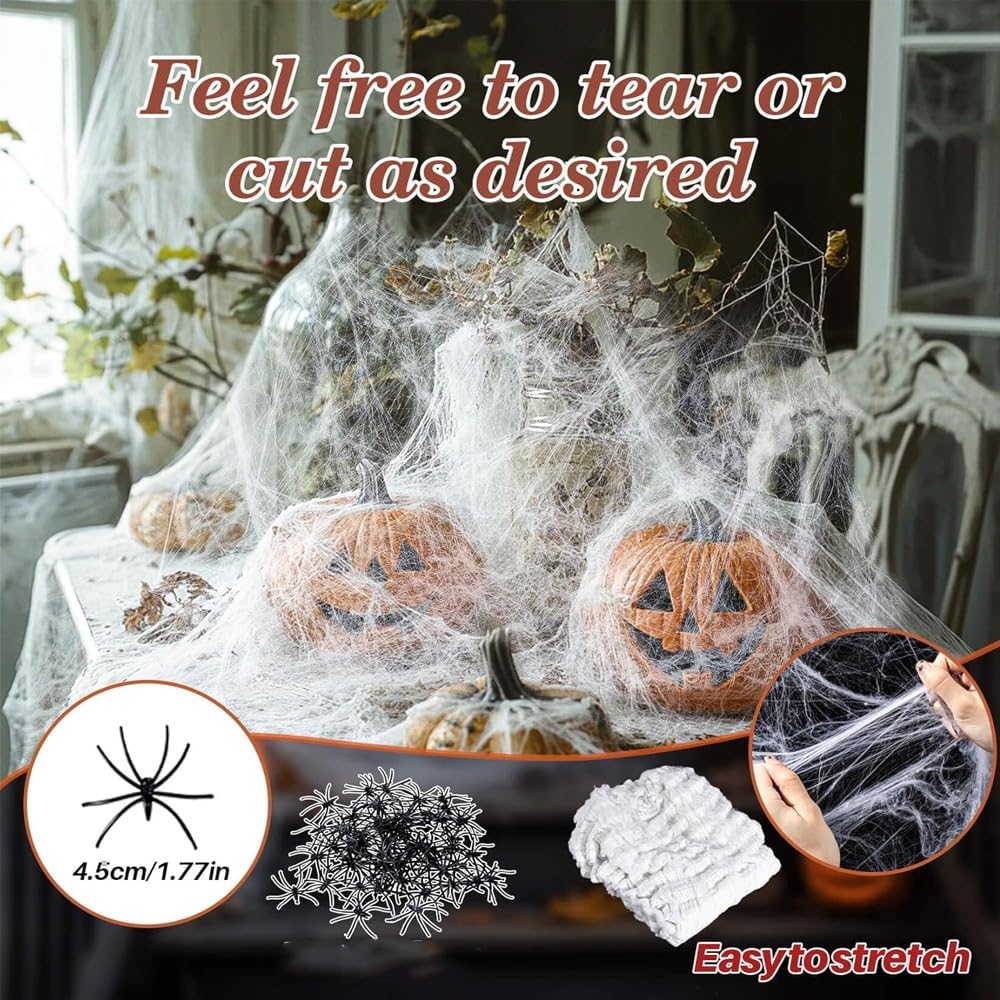 Halloween Spider Web Decorations - Spooky Spiders -3