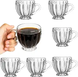 Kit 6 Xícaras 80ml, Design Clássico, Ideal P/Café Chá Bebiba Drinks, Cozinha Bancada Bar Utensílio Louça, Decoração, Copo (Kit 6 Xícara 80ml)