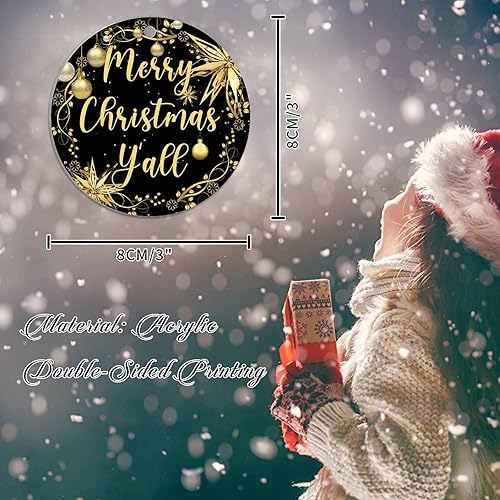 Miniatura 67 de Christmas Ornament Merry Christmas Y'all Christmas Tree Decorations Gold Snowflake Ball Wreath Novelty Acrylic Ornaments Xmas Gift Home Xmas Tree