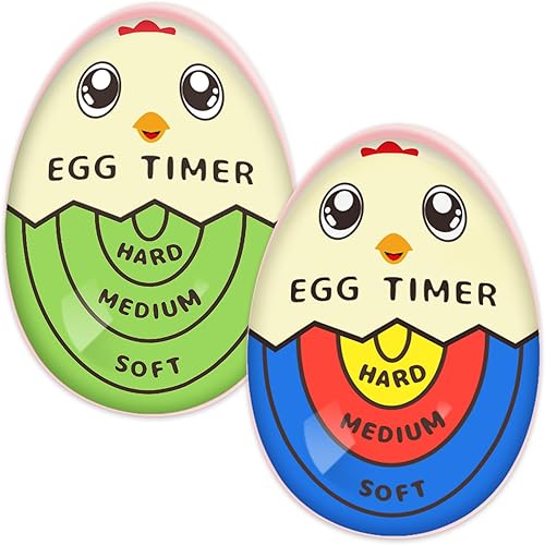 Lasubst Temporizador de huevos que va en agua para huevos duros duros suaves y medianos, 1 color 1 verde