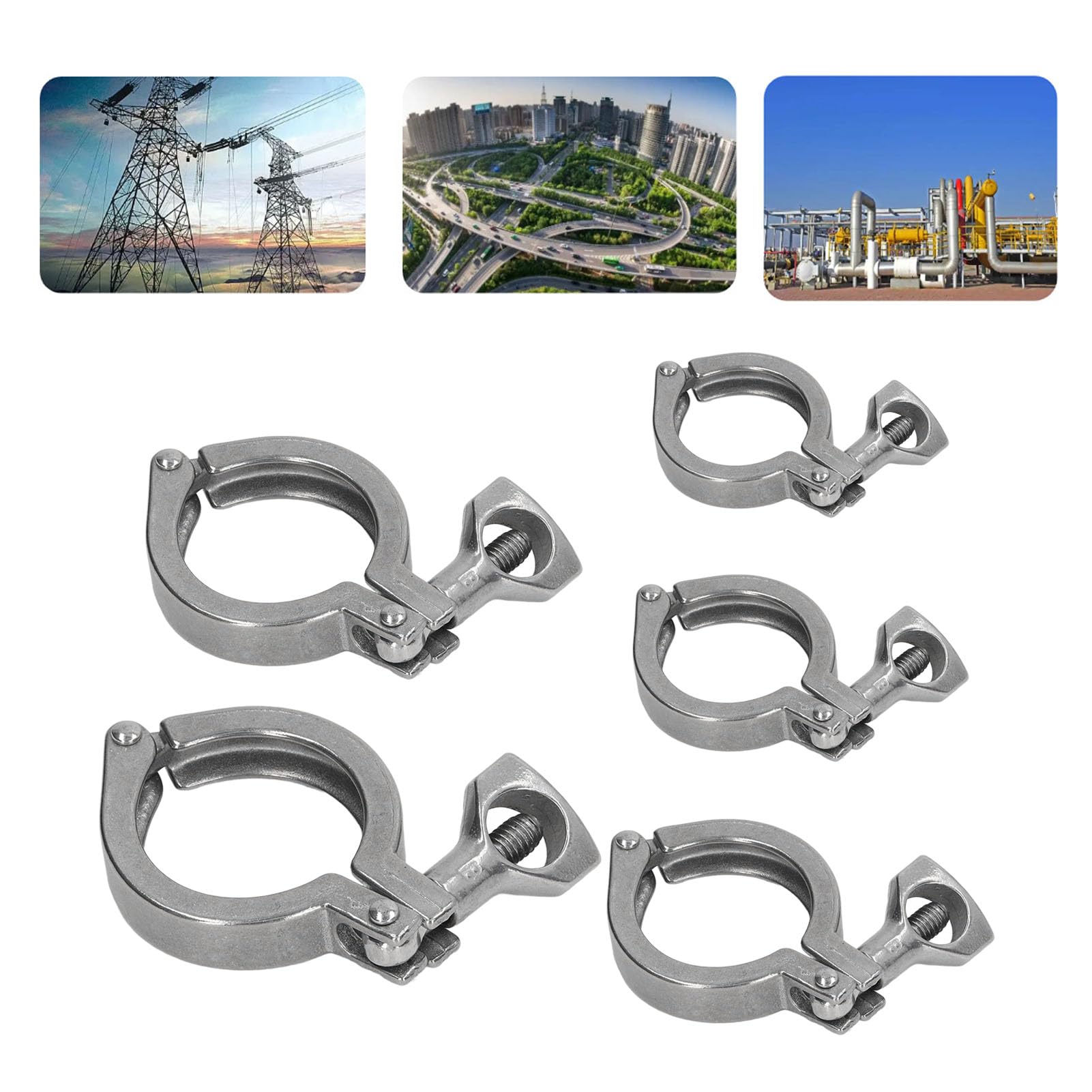 Collier De Serrage Triple Pour Tuyaux - Acier Inoxydable 304, écrou à Oreilles, Installation Facile Et Rapide