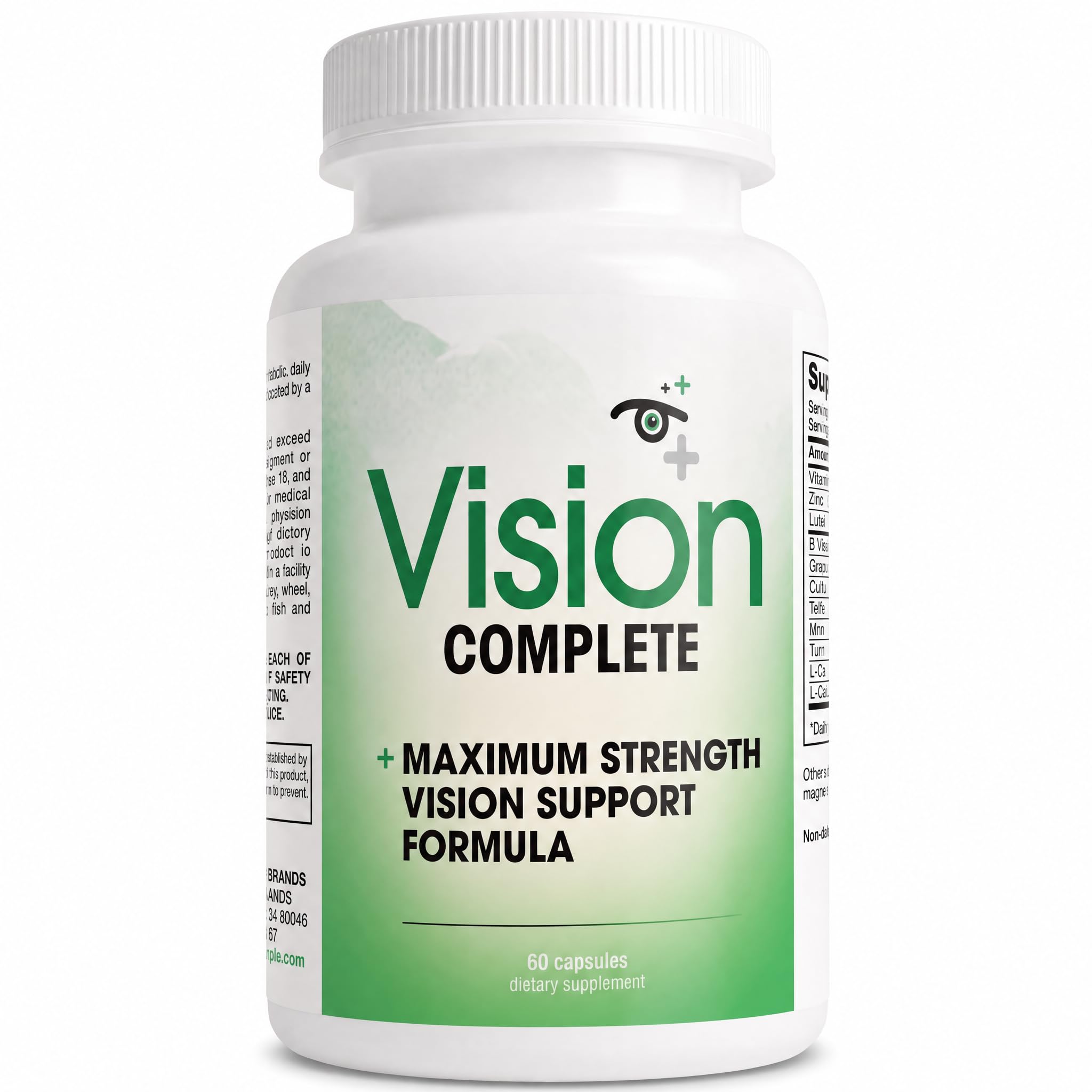 Vision Complete Natural Eye Support Formula Maximum Strength Vision Support Blend of Lutein in One Daily Vision Supplement.