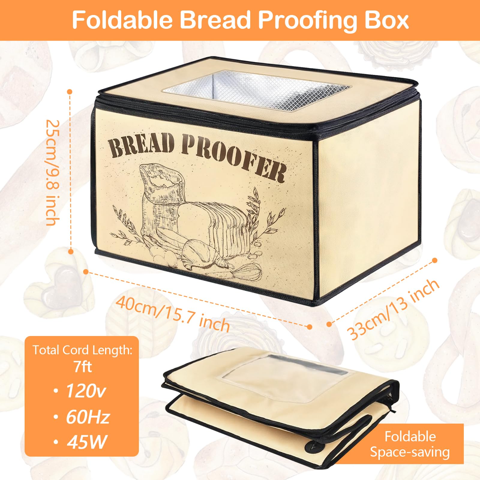 Fermentadora de Pan, Caja de Fermentación para Masa de Pan con Temperatura Ajustable, Temporizador y Calentador para Masa de Pan Casero y Yogur