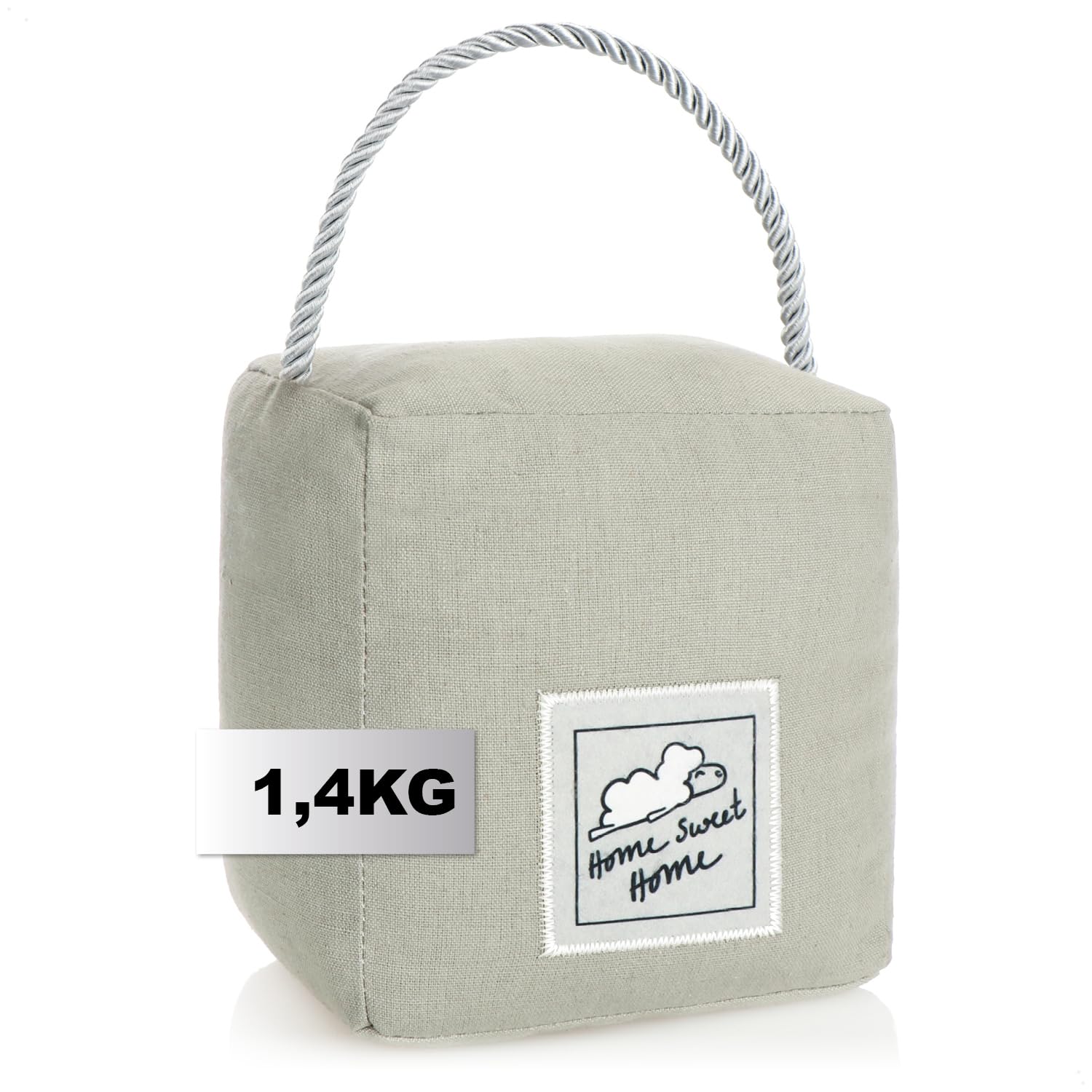 Com-Four 1 Light Grey 1.4 Kg Com-Four® Doorstop With Handle, Heavy Door Holder, Functional Home Accessory, Stopper For Windows And Doors, Ideal For Drafts