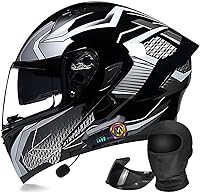 Vista 10 de Casco modular Moto Bluetooth con doble visera, con micrófono para Respuesta Automática Casco de Moto Homologado ECE Adecuado para Hombre Mujer