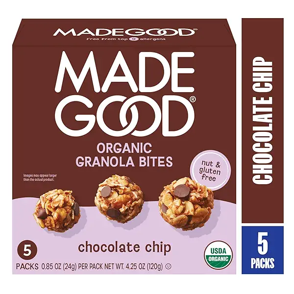 MadeGood Organic Chocolate Chip Granola Bites, 5ct x 0.85oz 1