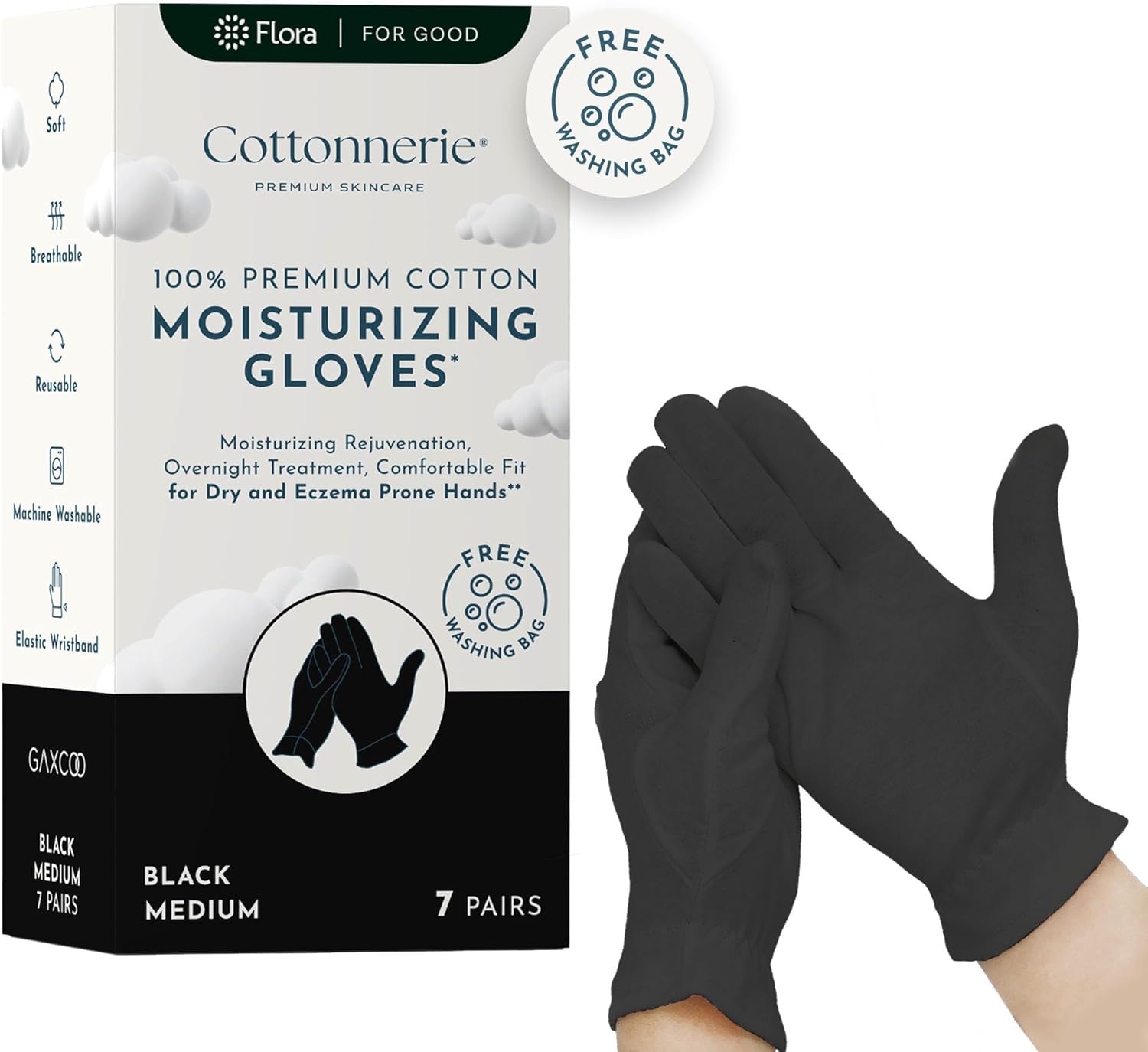 Gaxcoo Cottonnerie 7 Pairs 100 Premium Black Cotton