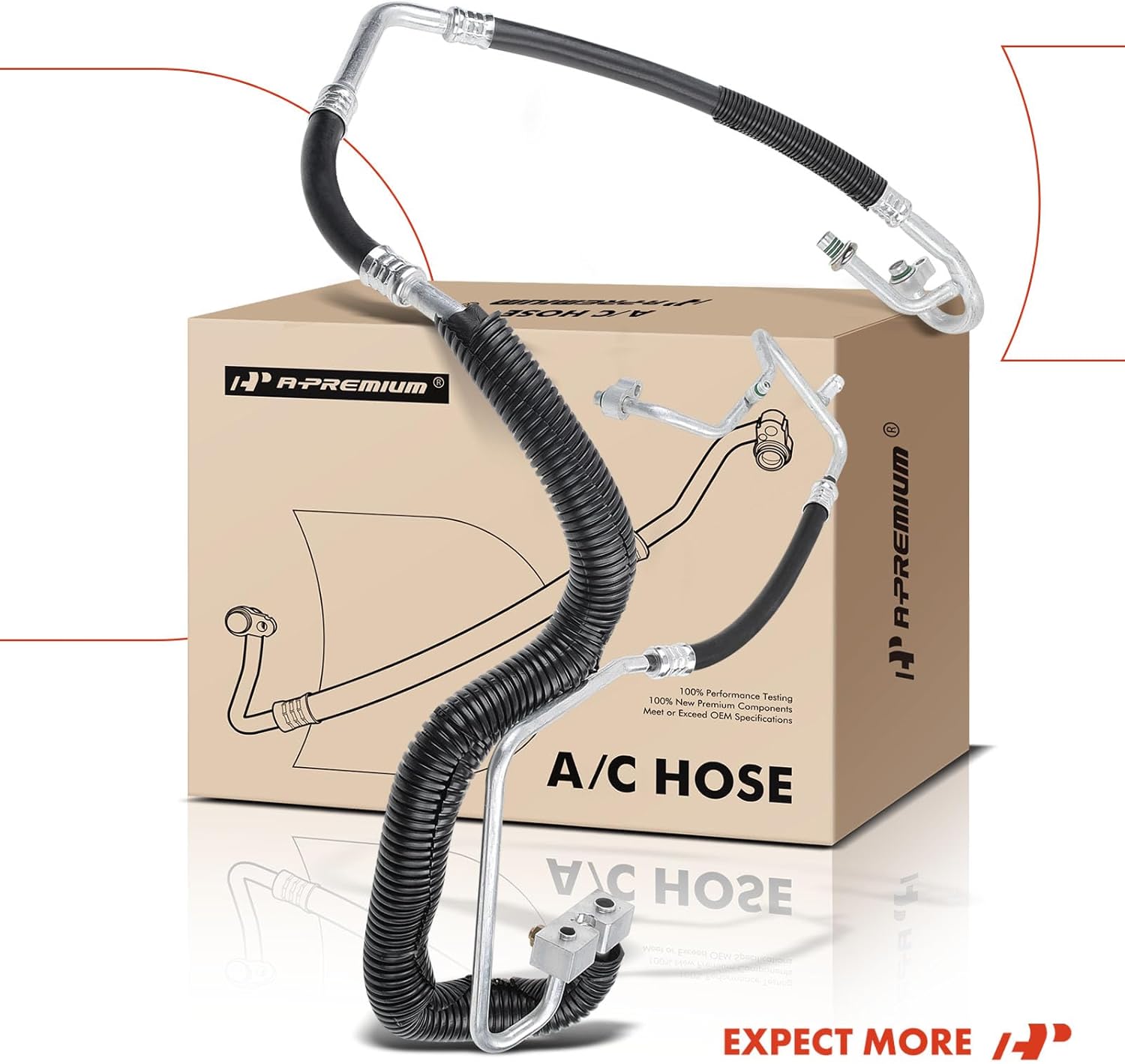 A-Premium A/C Suction Hose & Discharge Line Hose Assembly Compatible with Ford Explorer 2002-2005, Explorer Sport 2002-2003 & Mercury Mountaineer 2002-2005, 4.0L, SOHC, with Spring lock Fittings