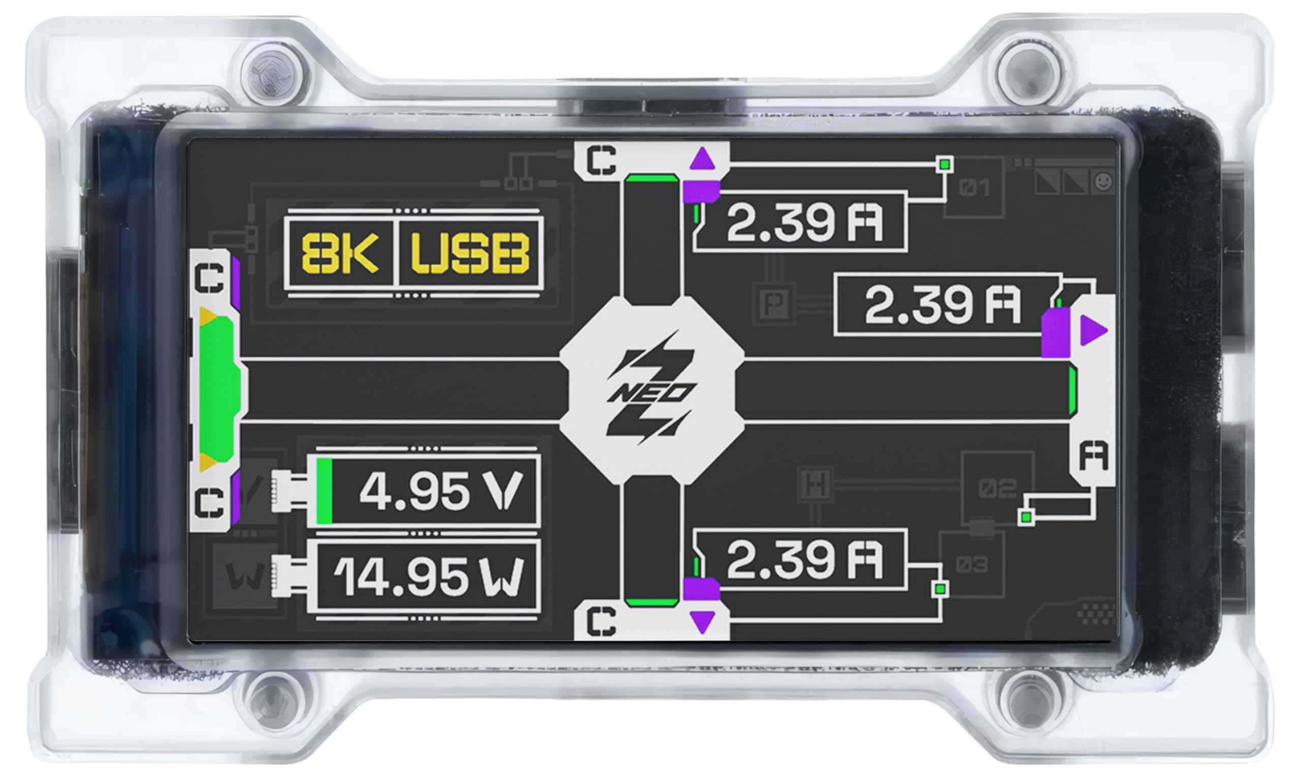 Amazon | HM Lab - ZNEO ゲーミングHUB USBハブ 1.9インチスクリーン