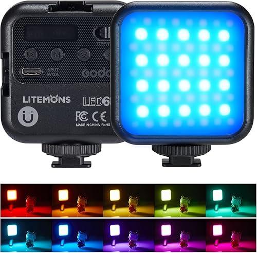 Godox LITEMONS LED 6R RGB LED Video Light, Megnetic Design, Rechargeable