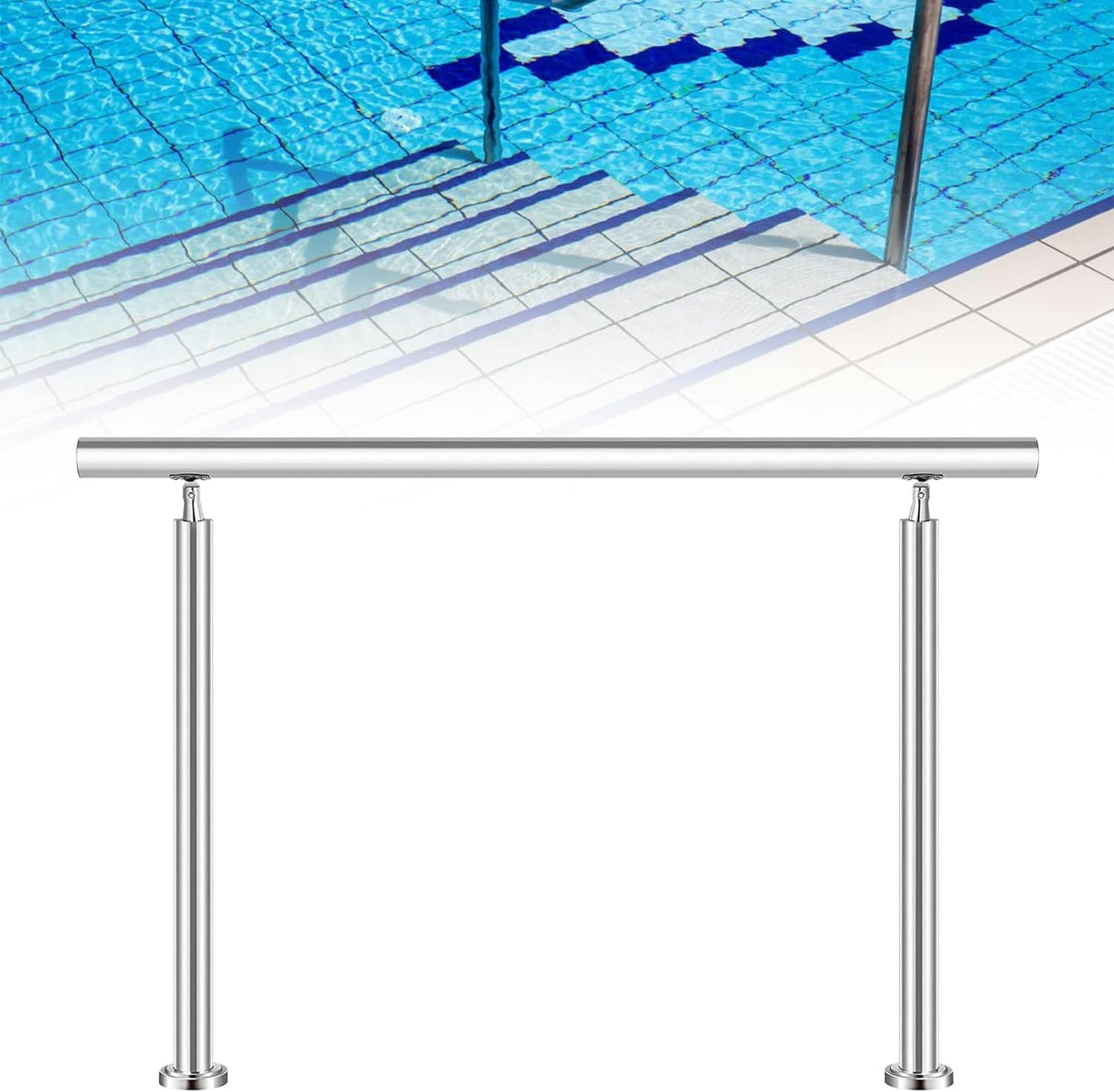Main courante de piscine anti-glissade en acier inoxydable pour escalier extérieur