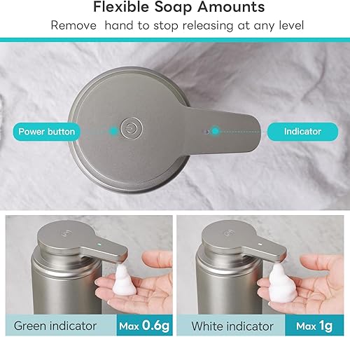 Miniatura 3 de Dispensador automático de jabón de acero inoxidable sin contacto dispensador de jabón espumoso para baño, bomba de jabón de manos recargable