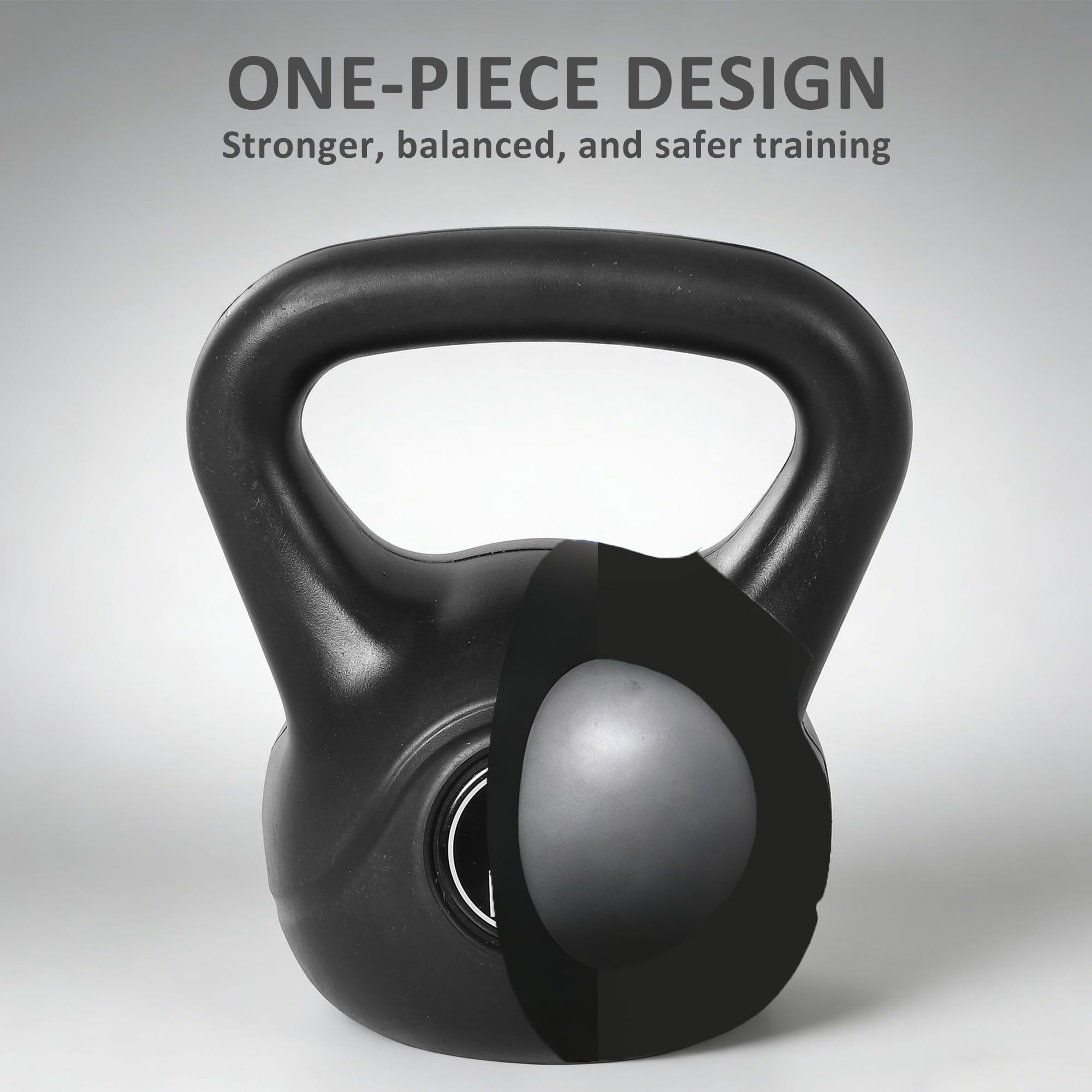 HOMCOM Kettlebell Kugelhantel Gewicht-Hantel mit Sand befüllt für Anfänger Zuhause Krafttraining