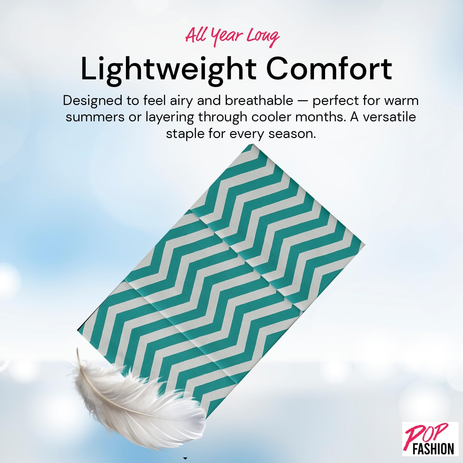 Pop Fashion Chevron Hidden Zipper Pocket Scarf - Soft & Comfortable Infinity Scarves - Fashion Scarf for Women - All Seasons - Image 5