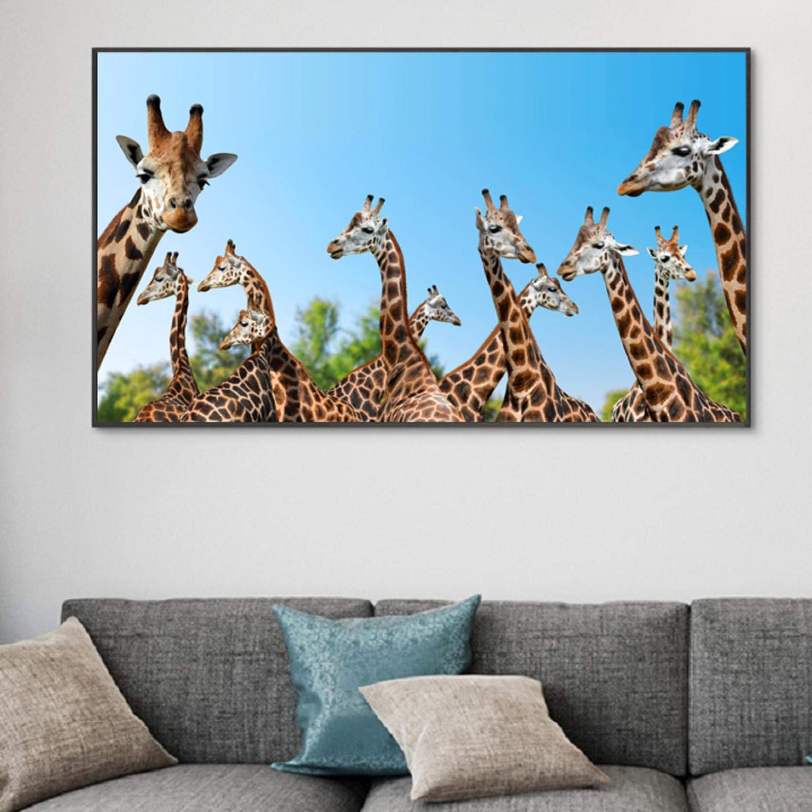 Żyrafa sztuka ścienna plakaty i wydruki dzika przyroda zwierzęta obrazy na płótnie obrazy ścienne salon dekoracja domu mural 70 x 140 cm bez ramy