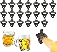 skyehomo Cast Iron Beer Bottle Openers,Vintage Style Beer Bottle Openers Wall Mounted Bottle Openers with Mounting Screws Best for Bars Kitchens KTV Hotels (20 Pack)