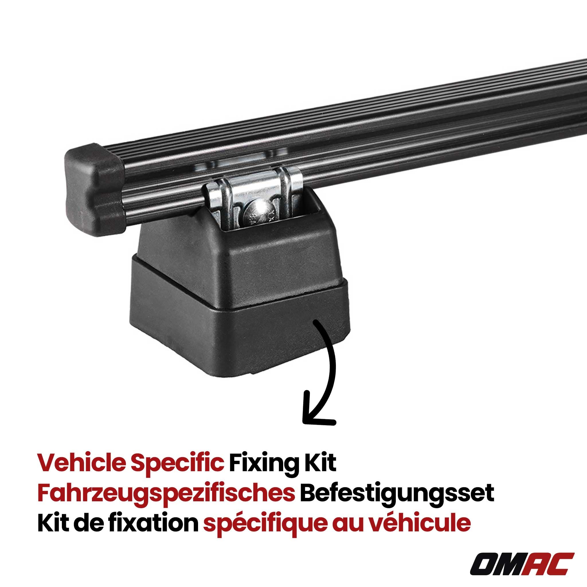OMAC Dachträger für FIAT Ducato 1994-2006 H1+H2 2-Träger Stahl Schwarz