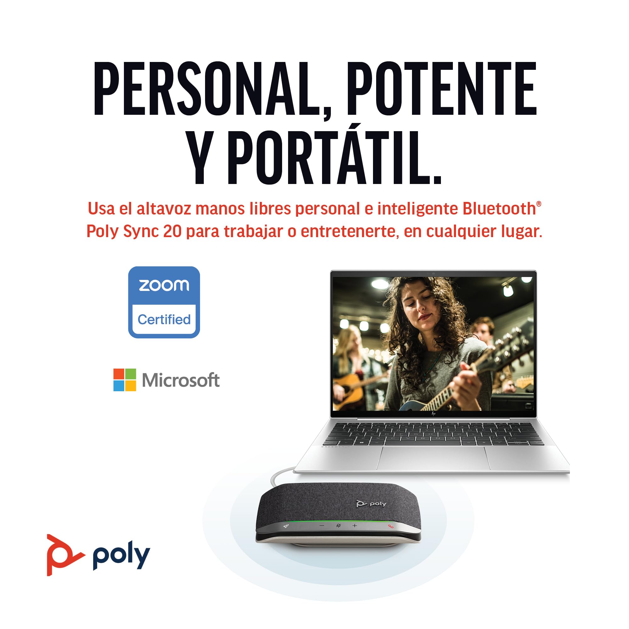 Poly Sync 20 - Customer Special 1 - smart speakerphone - Bluetooth - wired, wireless - USB-C - black - Zoom Certified