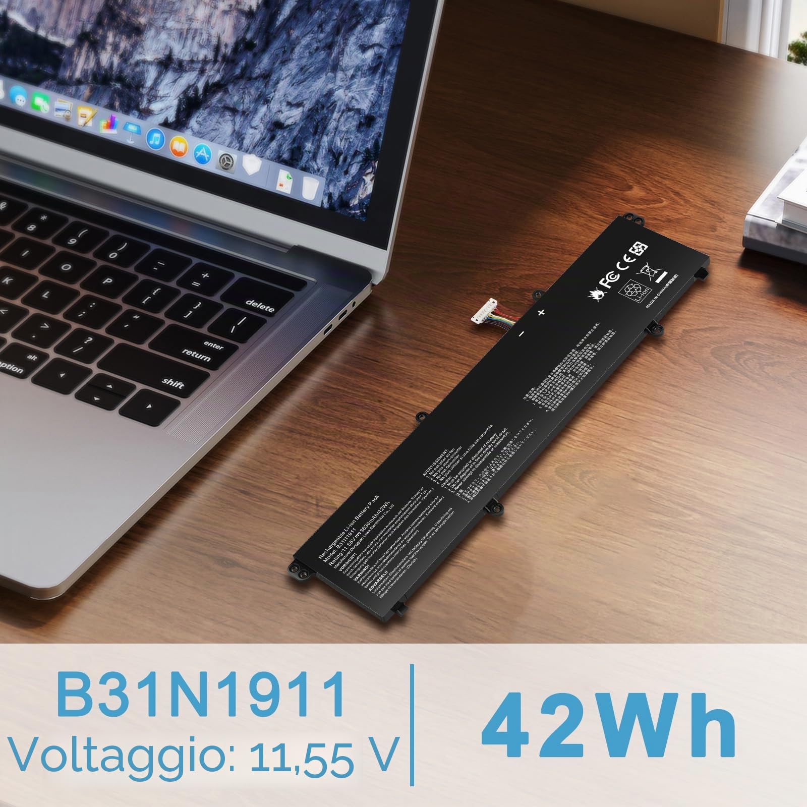 ASUNCELL 11.55V/42Wh B31N1911Batteria del Computer Portatile per ASUS VivoBook Flip 14 TM420IA, ASUS VivoBook 14 M413, ASUS VivoBook 14 F413, ASUS Notebook X X413FF Series B31N1911 C31N1911