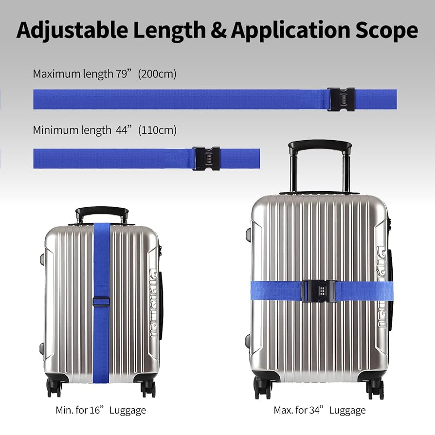 Amazon.co.jp: INSCOOL ロック付き荷物ストラップ スーツケース