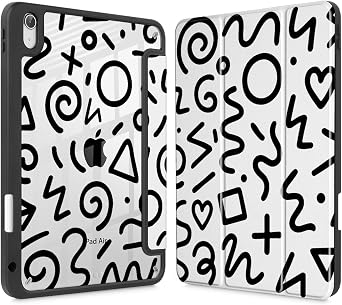 Case for iPad Air 11 inch M4 2026/M3 2025/M2 2024, for iPad Air 5th/4th Generation Case 10.9 inch 2022/2020, Tablet Cover with Acrylic Clear Back Shell, Abstract Line