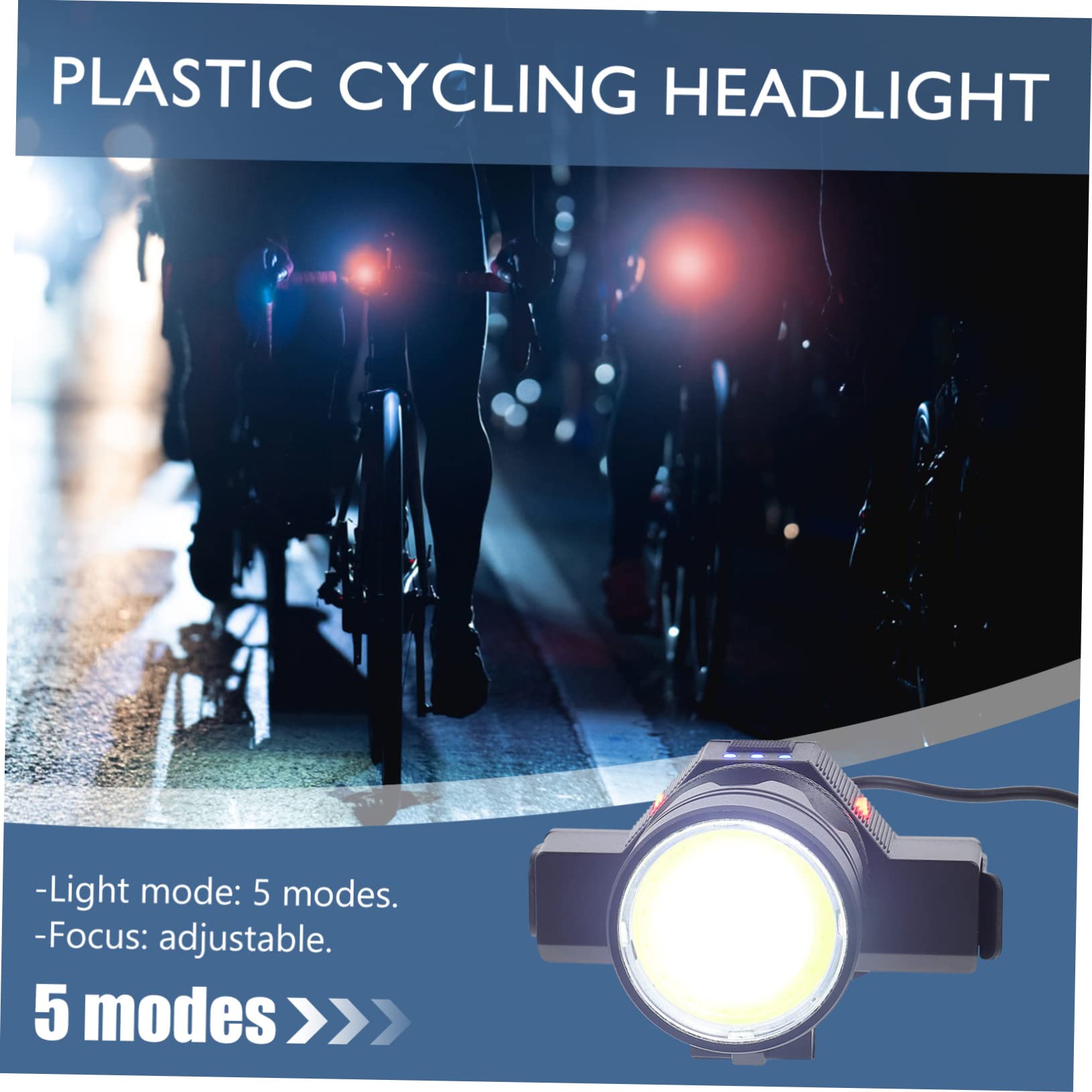 BESPORTBLE 1 Juego Faro De Bicicleta Lámpara Delantera De Bicicleta Suministro De Bicicletas Equipo De Equitación Al Aire Luz De La Bici Luz De Bicicleta Profesional Black Abs