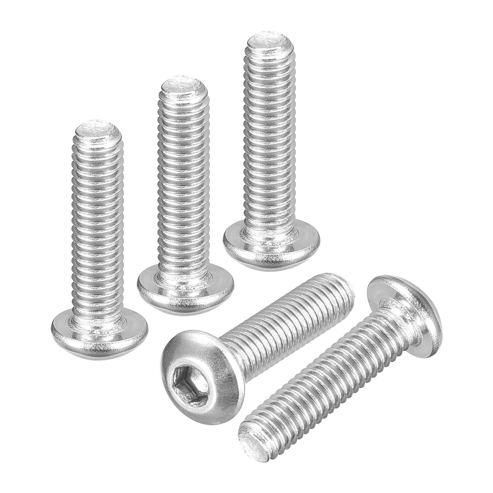 DTGN M3-0.5x12mm Button Head Socket Cap Screws - 50Pack - Good for Road Bicycle, Mountain Bike, Auto, Motorcycle - 304 Stainless Steel Whitewashed - Hex Drive Fasteners โ image 1