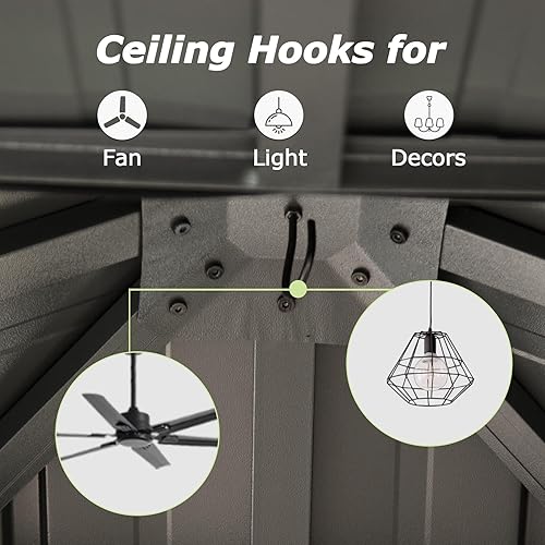 Miniatura 3 de Domi 10' x 10' Hardtop Gazebo Outdoor Metal Gazebo with Galvanized Steel Double Roof Canopy, Curtains and Netting for Patio, Backyard, Deck, Lawn