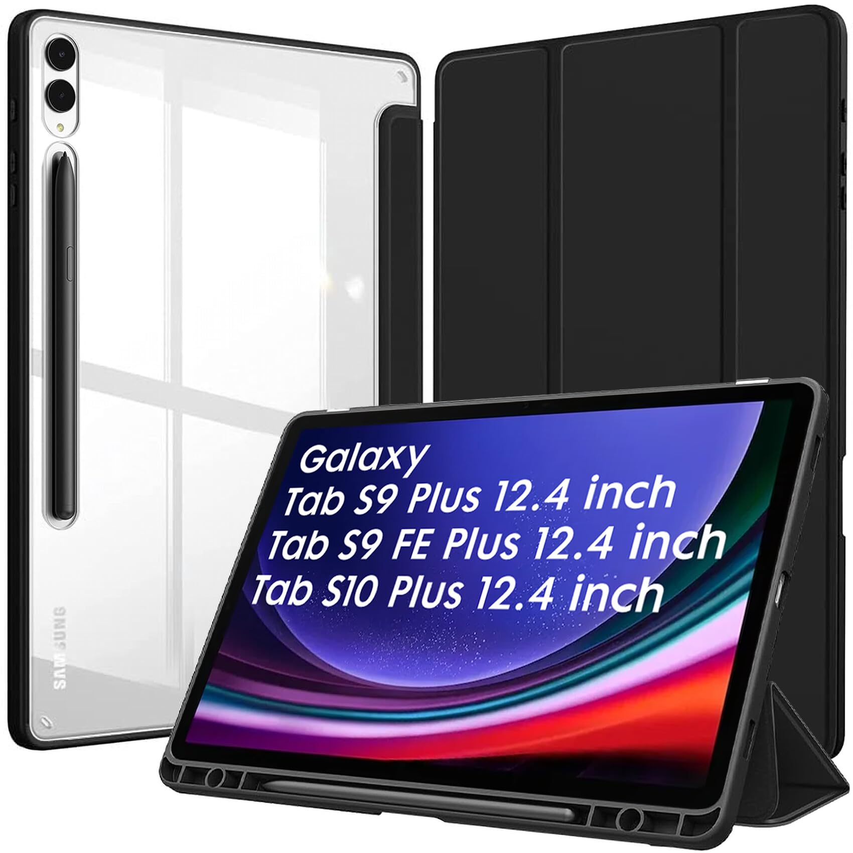 Robustrion Cover for Samsung Tab S10 Plus / S9 FE Plus / S9+ Cover Case 12.4 inch Hybrid Flip Case with [S Pen Holder] for Samsung Tab S9+ / S10+ / S9 FE+ Tablet Cover [Auto Sleep/Wake] - Black (B0CD1ZDTRW) Amazon Price History, Amazon Price Tracker