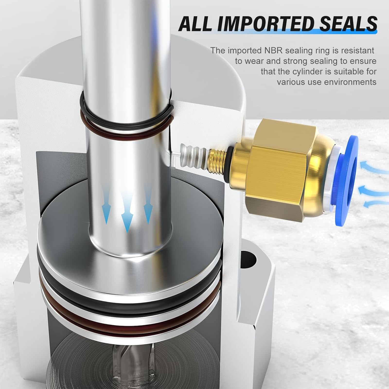 TAILONZ PNEUMATIC Vérin de rotation à gauche Angle de rotation pneumatique de 90 degrés, angle de serrage rotatif du vérin de pression inférieur, vérin rotatif de serrage par pression ACK25×90L