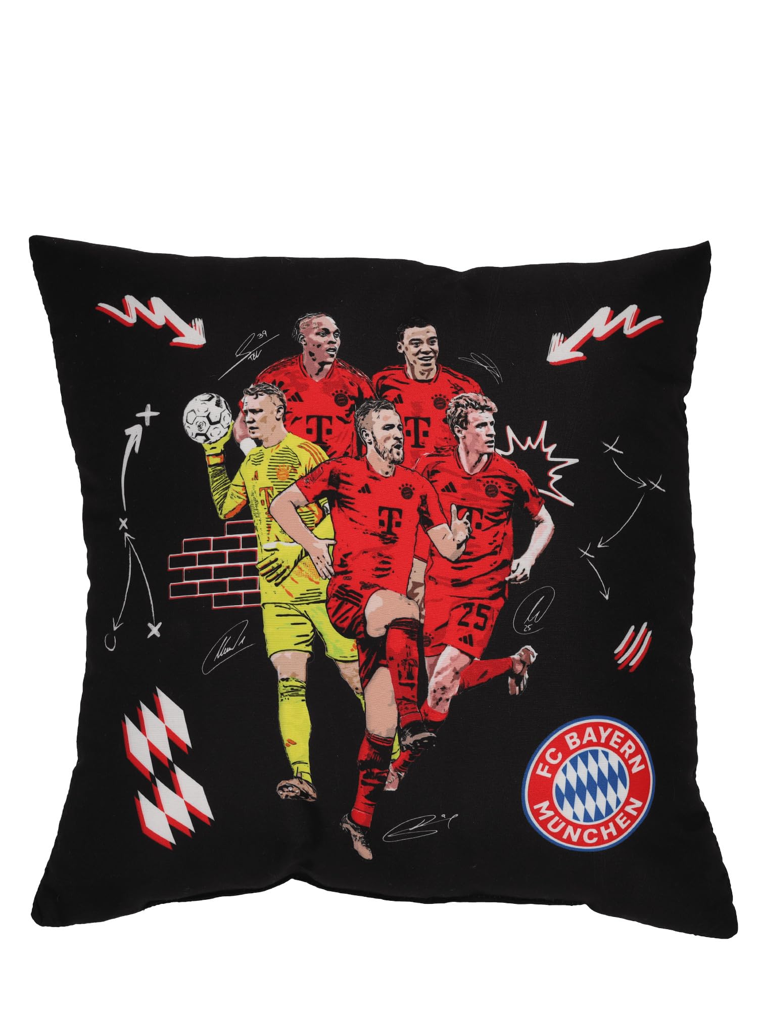 FC Bayern München I Kissen I Sofakissen I Player 2024-25 I Schwarz I 40x40 cm