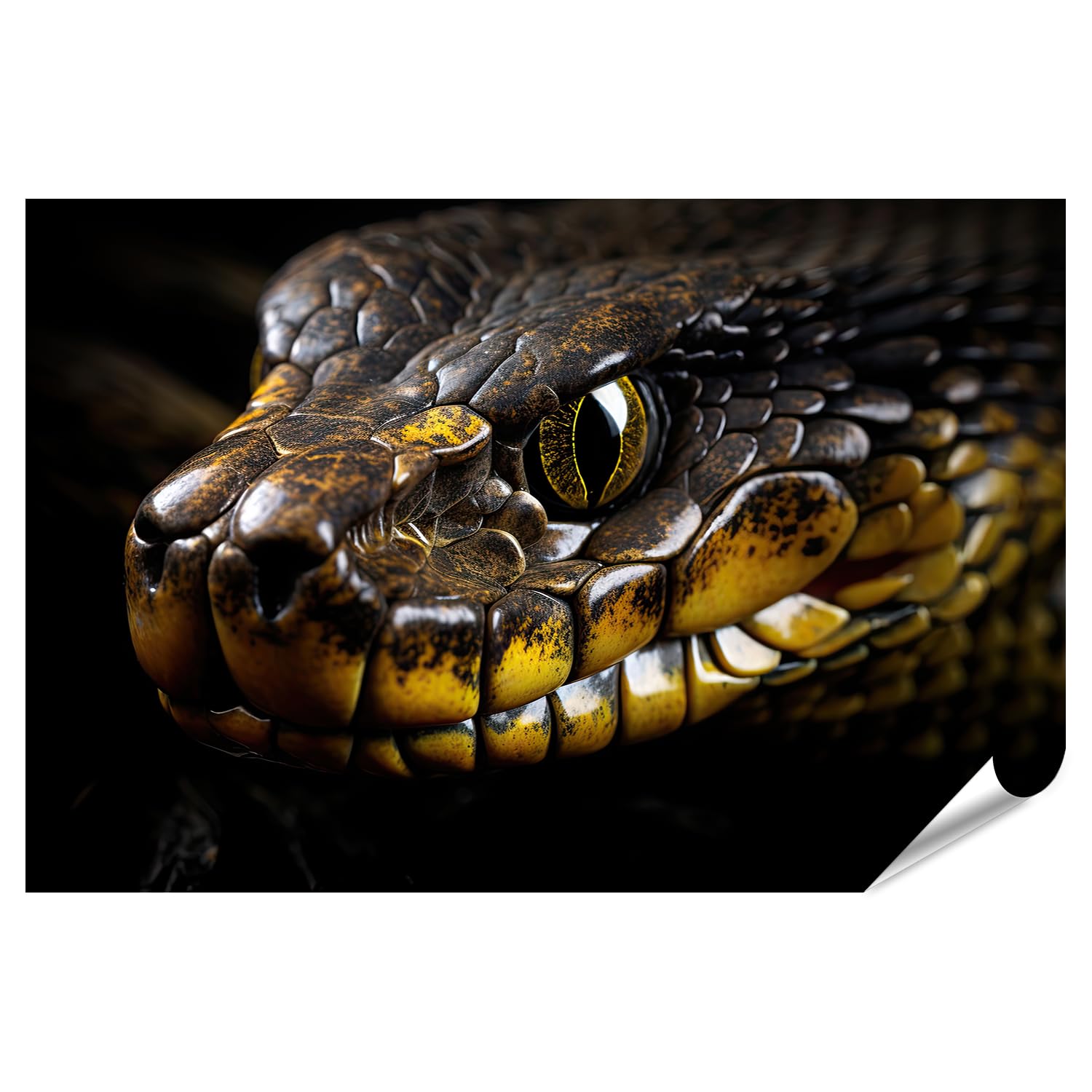 islandburner XXL - Poster a forma di serpente con testa di serpente e occhi grandi