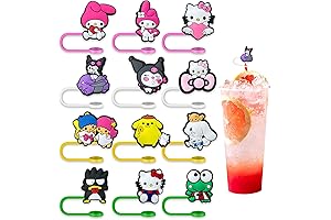 Anime Straw Covers Cap for Cup Straw Accessories, Cartoon Straw Protectors Tips...