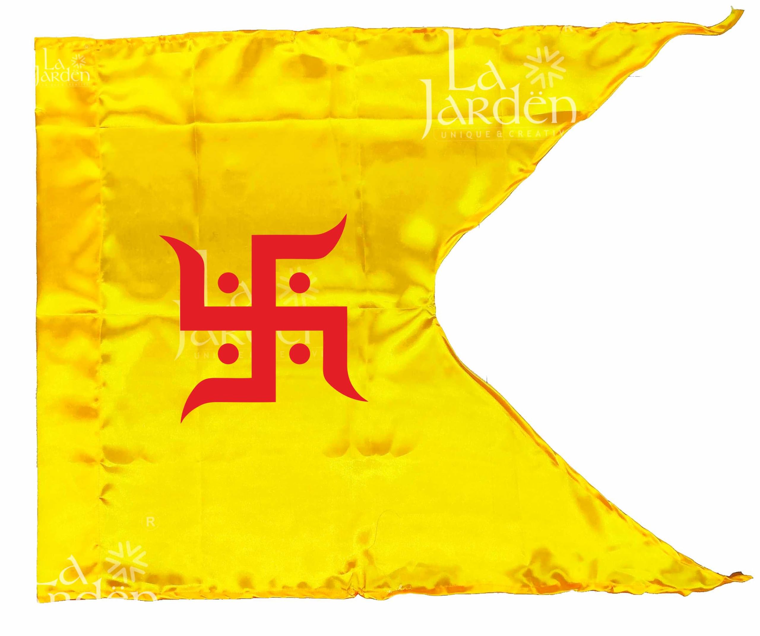 La Jarden Large Yellow Swastika auspicious symbol flag for any religious ritual, ward off negative energies, brings peace to the home, gain positive results, bring power in the house 40x31 Inch 1nos.-picture-12