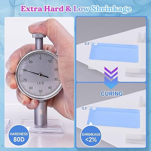 Miniatura 5 de LET'S RESIN Resina UV, 7.05 oz de alta viscosidad, kit de resina UV gruesa y transparente de alta viscosidad, resina epoxi ultravioleta de curado