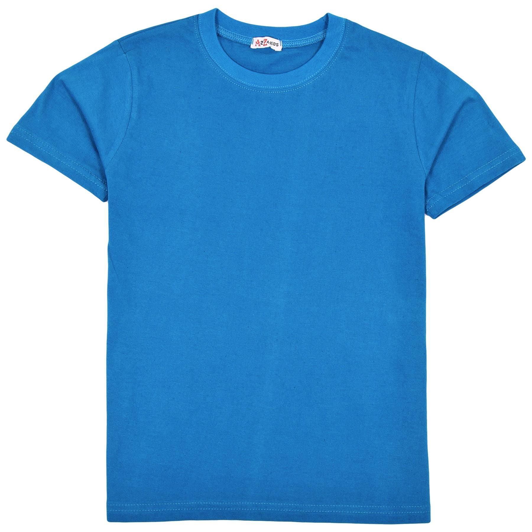 A2z 4 Kids Boys Blue Cotton T-Shirt Plain - Pl T Shirt 13