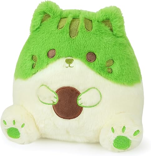 Lindo cojín de peluche de gato, 8 pulgadas, aguacate, gato, animal de peluche kawaii, juguete de peluche suave para niños, niñas y mujeres,