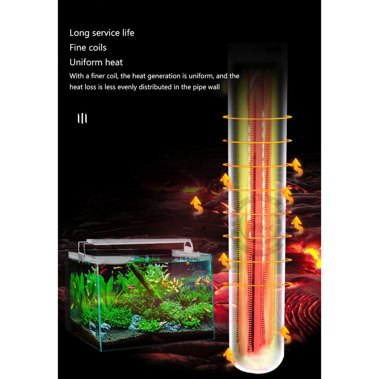 Temperatura Constante A Prueba De Explosiones Acuario Calefacción Rod con Funda Protectora Antideslizante,300W
